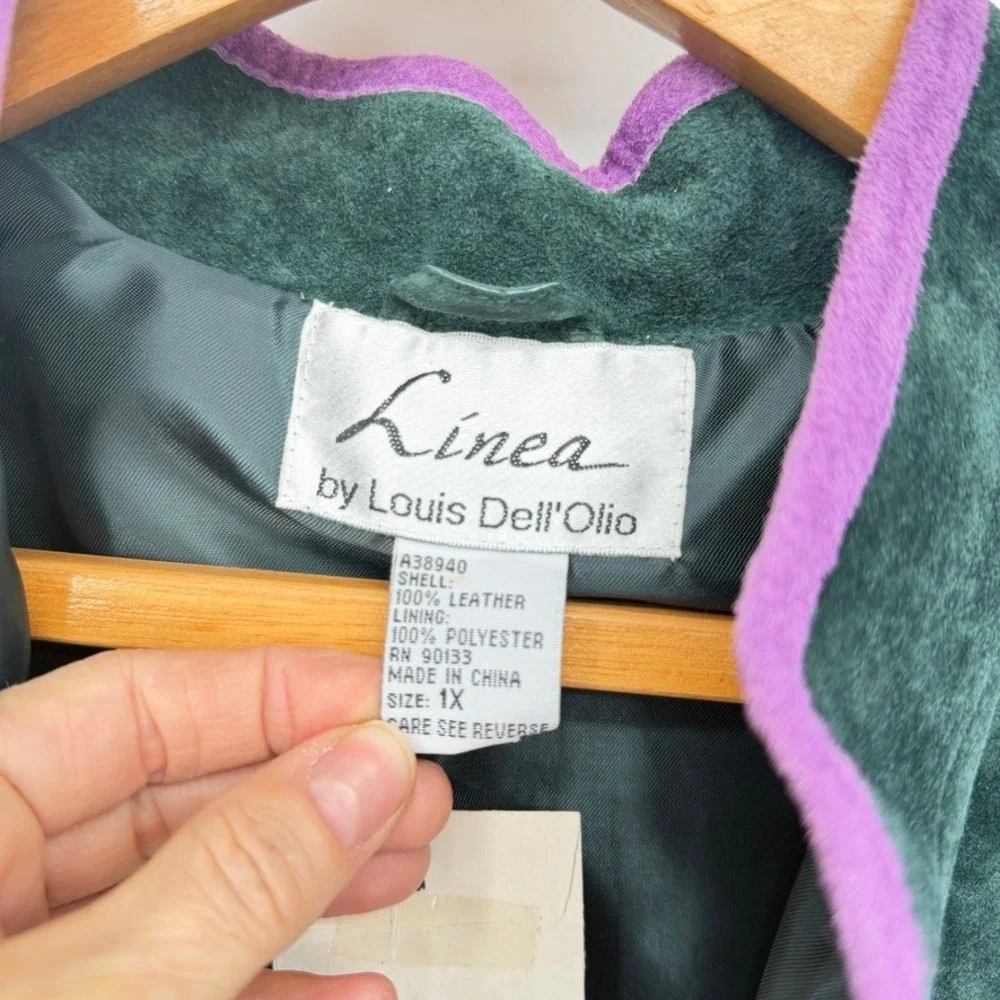 Linea by Louis Dell'Olio Jacket 100% Leather Suede Embroidered Floral NWOT Sz 1X